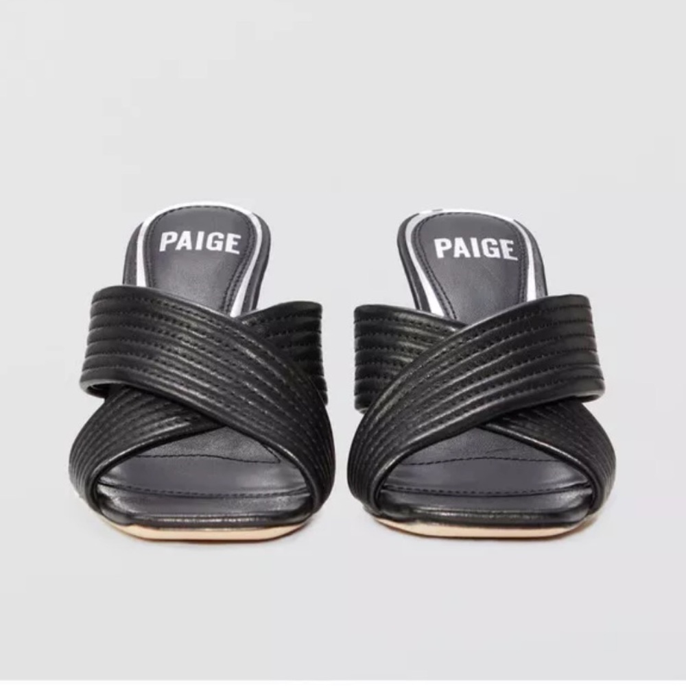 PAIGE Leigh Leather Sandal In Black